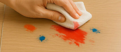 cleaning hobby mat with damp cloth