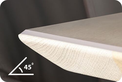 Beveled table edge