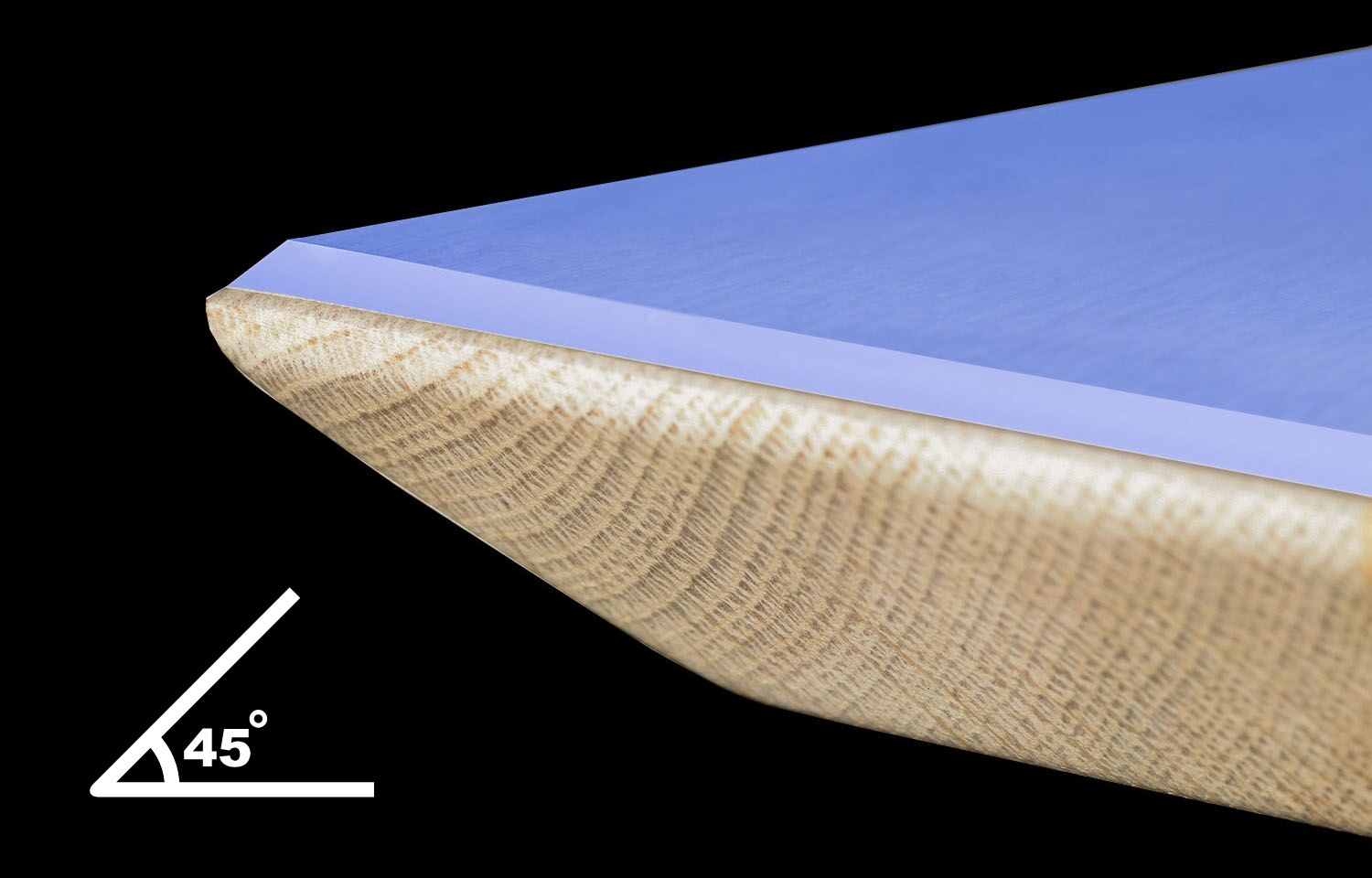 Beveled edge on table